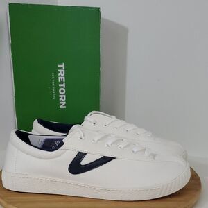 Tretorn NY Lite White/ Navy Canvas Sneakers Women's Size 10 NIB